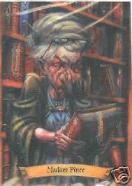 Madam pince has been known to add unusual jinxes to the books in her care. Harry Potter Madam Pince Chocolate Frog Trading Card Ebay