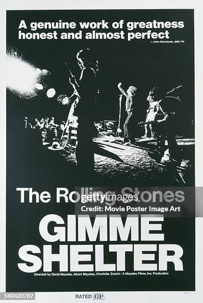 A poster for the documentary, 'Gimme Shelter', which follows The... News  Photo - Getty Images