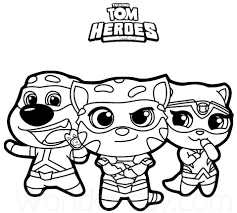 Download this adorable dog printable to delight your child. Cute Talking Tom Heroes Coloring Page Online Coloring Pages