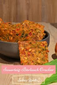 Vegane Sauerteig Cracker Mit Barlauch Hier Das Rezept Rezept Gefullte Paprikaschoten Sauerteig Lebensmittel Essen