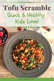 Healthy Tofu Scramble Easy Breakfast Ideas For Kids Busy Little Chefs Recipe Veggie Recipes Healthy Healthy Tofu Scramble