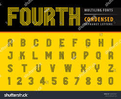 The lines and symbols used in the alphabet of lines are univ Vector Condensed Alphabet Letters Numbers Multi Stock Vector Royalty Free 1282870321 Shutterstock