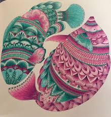 Fish From Millie Marotta Tropical Wonderland Coloured In Prismacolour Millie Marotta Animal Kingdom Millie Marotta Tropical Millie Marotta Tropical Wonderland