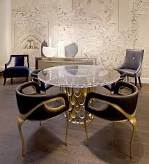Exquisite Chandra Three Legged Chairs And Koi Gold And Glass Jagged Edged Table In Our Great Portland Street Showroom Kose Cer Decor Beautiful Decor Home Decor