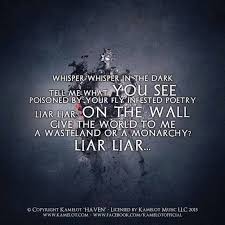 Kamelot Ft Alissa White Gluz Liar Liar Wasteland Monarchy Freaking Love This Song More Lyrics Music Love Love Songs She was once on canadian idol but. kamelot ft alissa white gluz liar