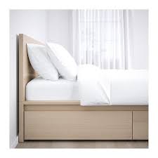 Malm High Bed Frame 4 Storage Boxes White Stained Oak Veneer Leirsund King With Images Malm Bed Frame Malm Bed High Bed Frame