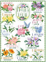Flowers Of The Month Cross Stitch Chart