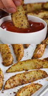 These Easy Baked Potato Wedges Come Together So Fast And Make Such A Great Side Dish For So Many Dinners W Easy Baked Potato Potato Wedges Baked Easy Baking