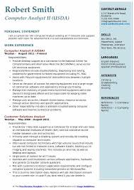 computer analyst resume samples