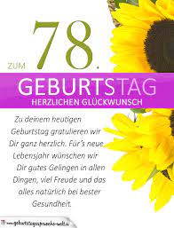 Schlichte Geburtstagskarte Mit Sonnenblumen Zum 78 Geburtstag Geburtstagsspruche Welt