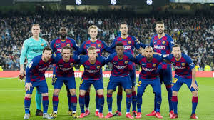 The uniform has blue and red stripes. Fc Barcelona Player Ratings Vs Real Madrid As Com