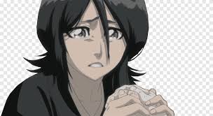 Her hair is black, with several strands of hair always hanging between her eyes. Rukia Kuchiki Byakuya Kuchiki Anime Bleach Mangaka Anime Cg Artwork Black Hair Png Pngegg