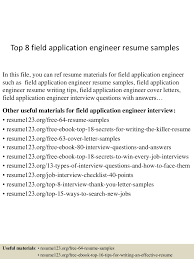 8 field application engineer resume samples