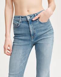 High rise cigarette fit, ankle length 10.75 rise, 27 inseam, 12.5 leg opening model is 5'9 wearing a size 25 13.12 ounce turkish stretch black denim in a rise black wash 43% viscose 33% cotton 17% tencel 5. Nina High Rise Ankle Flared Jeans In Gravel Rag Bone