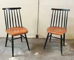Ilmari tapiovaara set of eight dining chairs in cognac leather, 1950s. Chaises Fanett Design Par Ilmari Tapiovaara Scandinave Xxeme Ebay