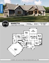 1 Story Craftsman House Plan Marietta Bungalow House Plans Basement House Plans Craftsman House