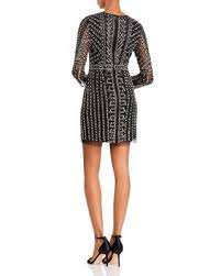 Aidan By Aidan Mattox Long Sleeve Beaded Cocktail Dress Black Pearl Womens Cocktail Dresses Cocktail Dresses With Sleeves V Neck Cocktail Dress