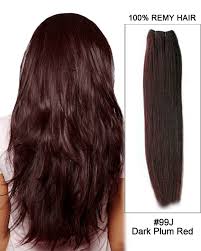Tangle free, soft & thick silky straight hair,100% virgin brazilian hair extensions. 20 99j Dark Plum Red Straight Weft Remy Human Hair Extension