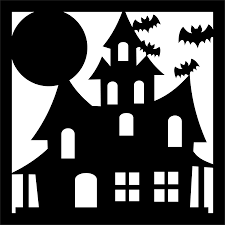 Pin By Sarah Grace White On Halloween Halloween Silhouettes Haunted House Clipart Cricut Halloween