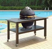 Duluth Forge 21 Inch Kamado Grill With Table - Antique Grey