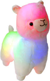 Amazon Com Bstaofy Glow White Llama Led Stuffed Animals Blushing Alpaca Soft Plush Toy Light Up Gift For Kids On Christmas Birthday Halloween Festival Occasions 14 Inch Toys Games