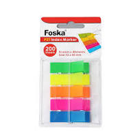 Foska Colors Offset PET Adhesive Sticky Index Tabs PET Book Tabs Page Marker