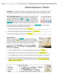 Student exploration titration gizmo answer key. Titration Virtual Lab Pdf Titration Chemistry