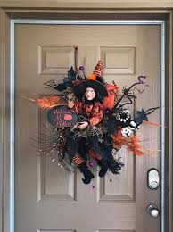 Witch Wreath Halloween Wreath Halloween Door Decor Front Door Wreath Halloween Decoration In 2020 Halloween Door Decorations Halloween Door Wreaths Halloween Wreath