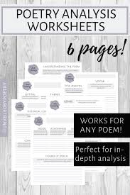 Poetry Analysis Worksheets Poetry Analysis Worksheet Poetry Analysis Poetry Lessons