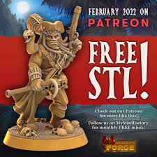 Free 3D file FREE Drakenreef Pirate! Patreon Sample Mini! 🆓・3D print model  to download・Cults