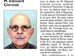Décès en 2018 à Algrange ou d'anciens Algrangeois (es)