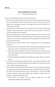 Contoh surat rayuan pembatalan pertukaran guru persoalan x. Form Mkt09 Surat Kesepakatan Jual Beli