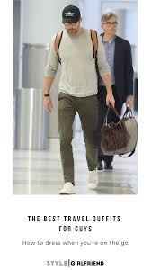 8 Travel Essentials For Stylish Guys On The Go Style Girlfriend Mens Travel Style Travel Outfit Travel Outfit Plane