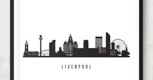 Black And White Liverpool Skyline Art Liverpool Skyline Printable Liverpool England Black White Etsy Black And White Wall Art White Wall Art Minneapolis Skyline
