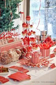 Christmas Baptism Party Ideas Photo 18 Of 49 Christmas Candy Buffet Christmas Party Christmas Dessert Table