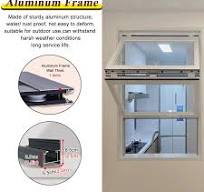 Amazon.com: Ventana de servicio personalizada para cocina, estante plegable  de concesión, ventanas de servicio desplegables para camiones de comida, ...