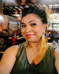 tbt to filming Guy's Ranch Kitchen 🎥 Still not over these gorgeous  @thelovedown earrings! 💛 What's your go-to for spicing up your outfit? Fun  earrings? A bold lip? Let's hear it 👇🏾