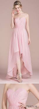 A Line Princess Sweetheart Asymmetrical Chiffon Bridesmaid Dress With Ruffle 2018 New Fashion Prom Dresses In 2020 Simple Prom Dress Dresses Bridesmaid Dresses