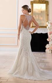 Stunning Fitted Trumpet High Illusion Neckline Wedding Dress By Designer Stella York Availab High Neck Wedding Dress Stella York Wedding Dress Wedding Dresses