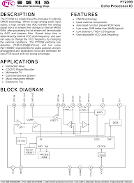 Echo processor ic, pt2399 datasheet, pt2399 pdf description pt2399 is an echo audio processor ic utilizing cmos technology which is equipped. Pt2399 Datasheet Www S Manuals Com Ptc