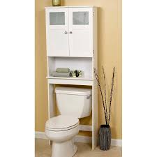 Living room usually will need storage cabinet with glass doors to keep entertaining stuffs like books or magazines. White Space Saving Over Toilet Bathroom Storage Cabinet With Glass Panel Doors