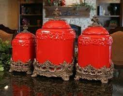 Dii kitchen accessories collection ceramic set, black, 3 piece, canister set. Ceramic Kitchen Canisters Sets Ideas On Foter In 2021 Red Kitchen Accessories Red Canister Set Ceramic Kitchen Canister Sets