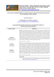 Rpp kelas mapel /materi hari/tanggal tempat. Pdf Analisis Karakter Tanggung Jawab Siswa Kelas V Sd Negeri 136 Pekanbaru