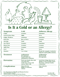 Is It A Cold Or An Allergy Heres A Chart Outlining The
