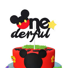 Check spelling or type a new query. Mallmall6 Mickey Inspired One Birthday Cake Topper Onederful First Birthday Cake Topper Party Cake Decoration Supplies For Boys And Girls Buy Online In India At Desertcart In Productid 98272296
