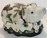 Italian Majolica Pig Sculpture with 7 Piglets Vintage 1950's Hand ...