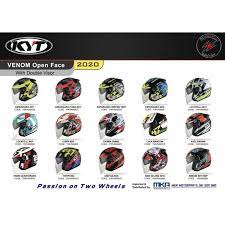 The cooperation with aeronautical engineers, the use of innovative software and the use of the wind tunnel created a shape right for the aim of this. Kyt Venom Open Face With Double Visor Helmet Shopee Malaysia