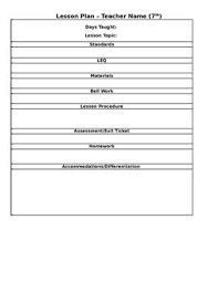 Editable Lesson Plan Template Lesson Plan Templates Editable Lesson Plan Template How To Plan