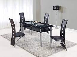 The 5 pieces kitchen table set comes with a simple design and lightness fresh color bring your home new energy. Venia Dining Room Set Global Home Gallery Stores Global Furniture Furniture Dining Table Black Glass Dining Table