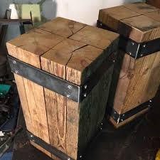 Building Outdoor End Table Rustic End Tables Wood End Tables Vintage Industrial Furniture